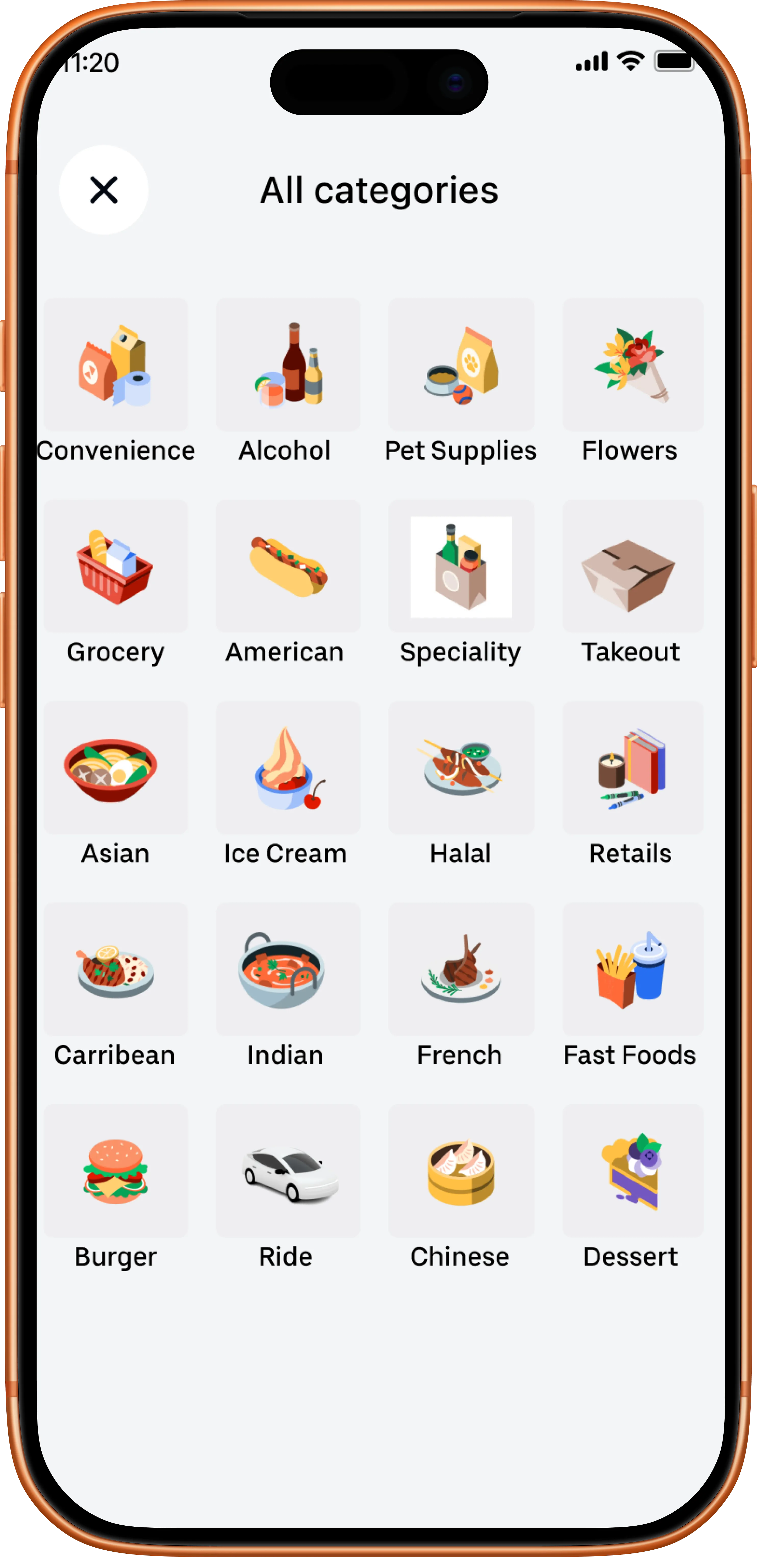 Order from a restaurant menu in the SendAm app